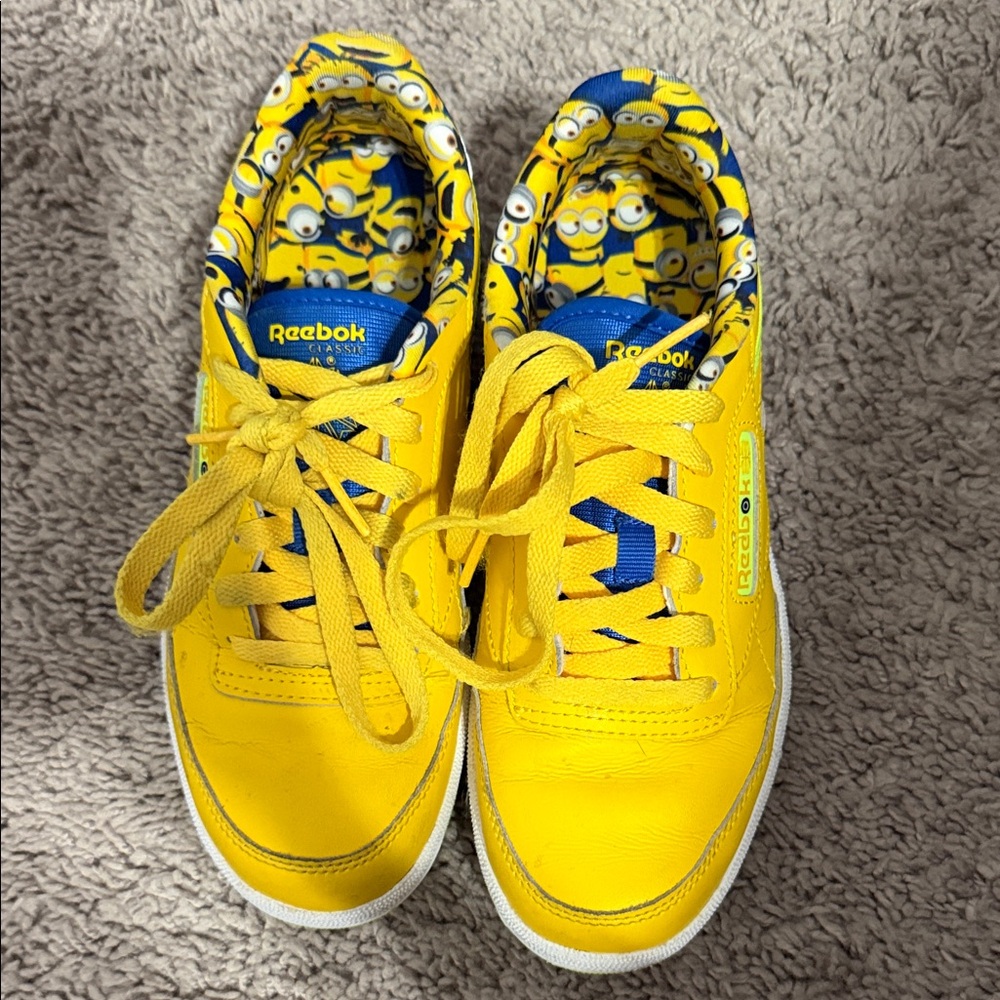 Reebok Kids' Bright Yellow Sneakers with Blue Accents (Minion Edition)